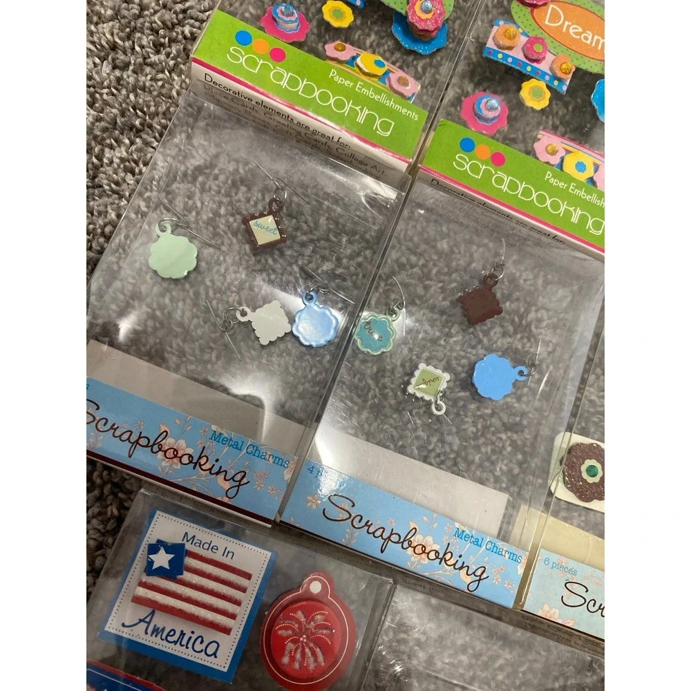 Scrapbooking‎ Embellishments, Fourth of July, Dream, Believe, charms
